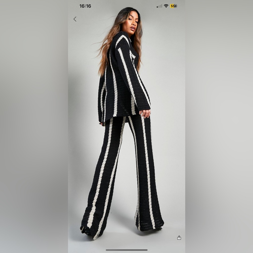 Stripe crochet two pieces